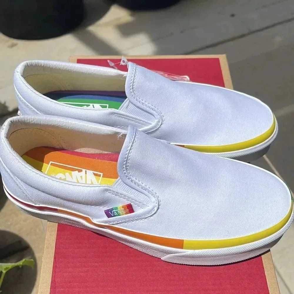 White Vans with Rainbow piping - Picture 10 of 13
